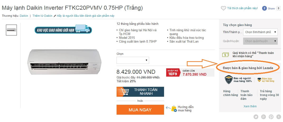 Mua hàng trên Lazada bán bởi Lazada là yên tâm nhất