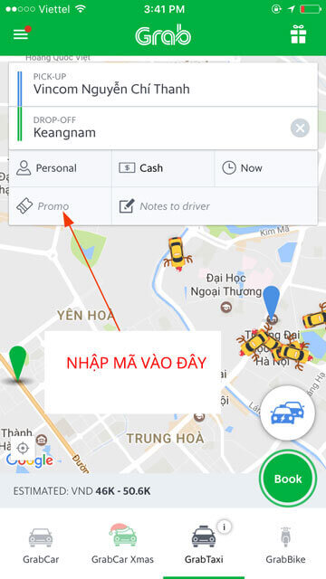 Grab cũng hay có mã khuyến mãi Promo code