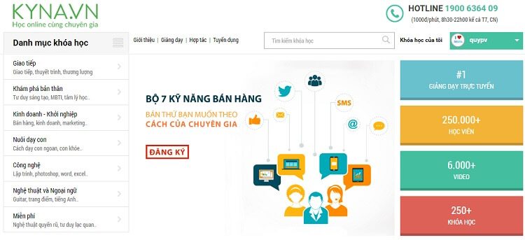 Kyna có rất nhiều khóa học Online