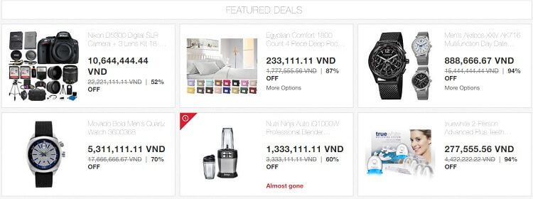 Mua hàng trên Ebay ở danh mục Daily Deal