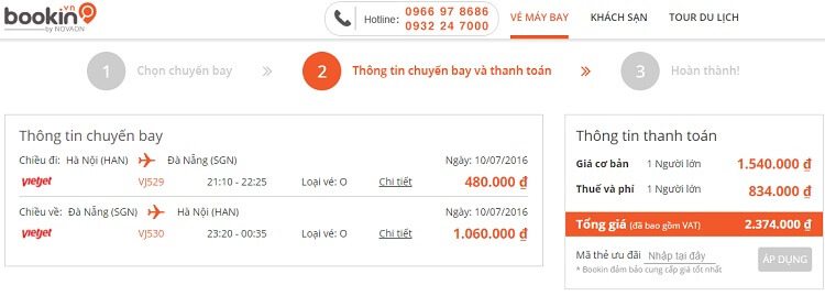 Giá vé tại Bookin.vn cũng cao hơn giá đặt trực tiếp