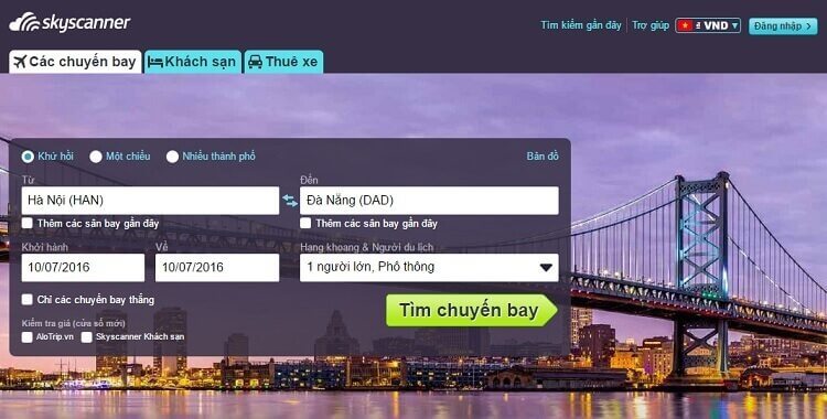 Skyscanner là công cụ tìm vé giá rẻ hàng đầu thế giới