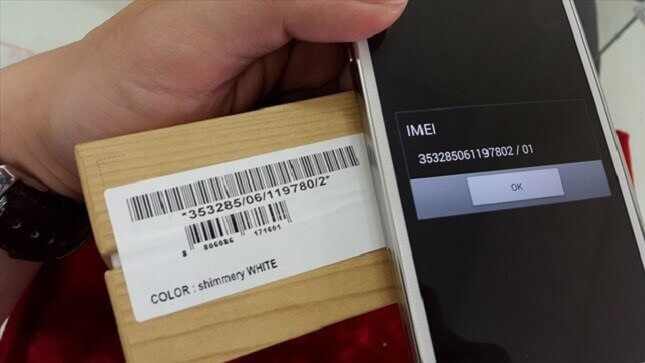 Chú ý kiểm tra số IMEI của máy khi nhận hàng