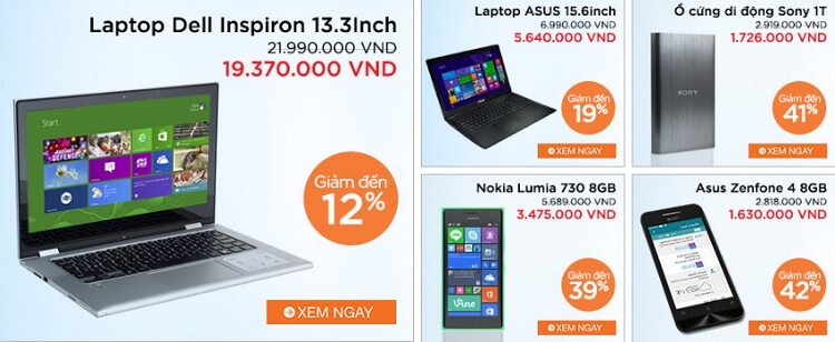 Gian hàng của Phúc Anh trên Lazada có nhiều SP công nghệ