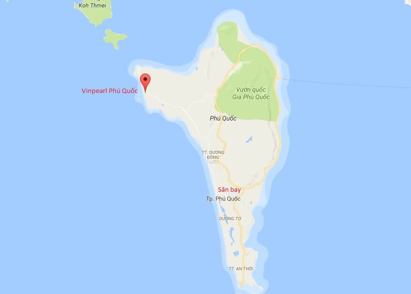 Vinpearl Phú Quốc cách sân bay 33 km