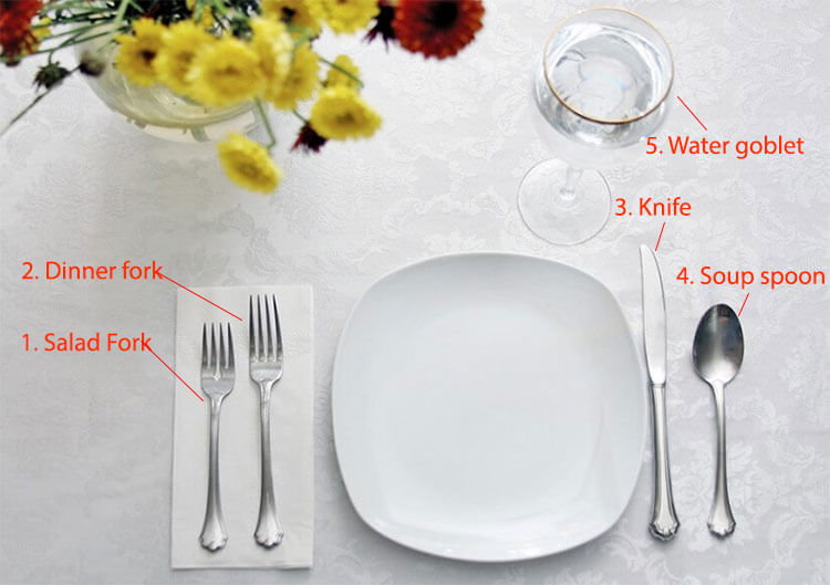 Bộ dao dĩa đơn giản nhất khi ăn nhà hàng