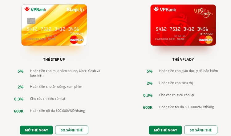 Hai dòng thẻ tín dụng hoàn tiền có phí thường niên rất rẻ của VPBank
