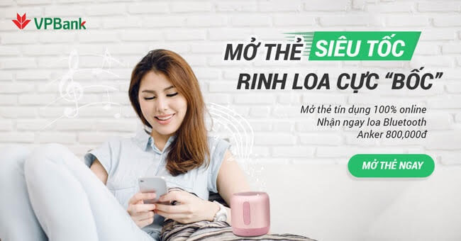 VPBank tặng loa khi mở thẻ tín dụng