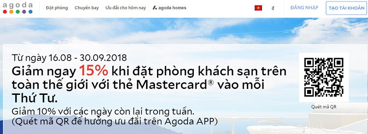 Mã QRCode giảm giá 15% cho chủ thẻ MasterCard