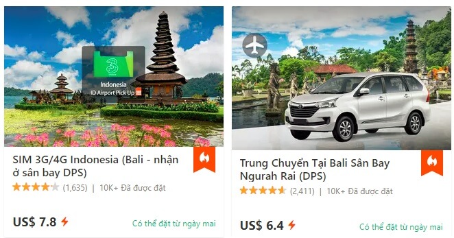 Dịch vụ Taxi sân bay và mua Sim giá rẻ tại Bali