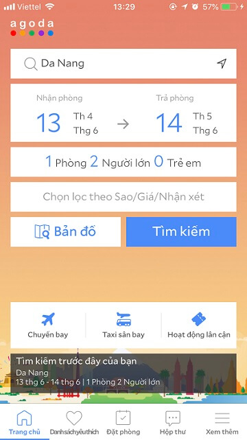 Ứng dụng đặt phòng khách sạn Agoda