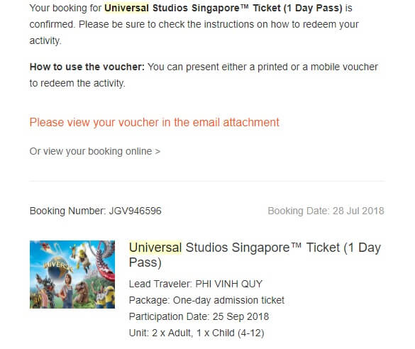 Mua vé Universal Stuido Singapore qua Klook giá rẻ