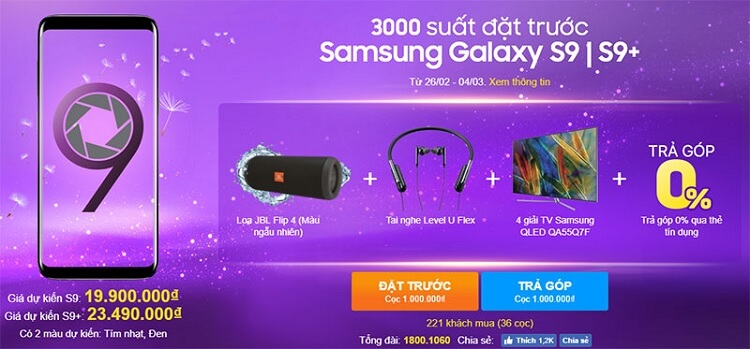 Quà tặng khủng khi mua điện thoại Samsung