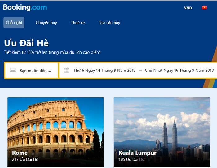 Booking.com khuyến mãi, giảm giá