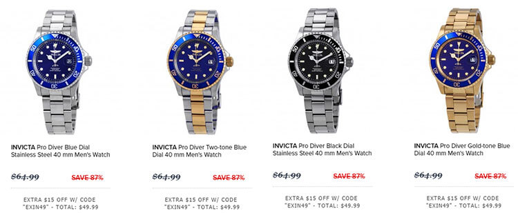 Jomashope Black Friday: Đồng hồ Invicta chỉ 49.99 USD